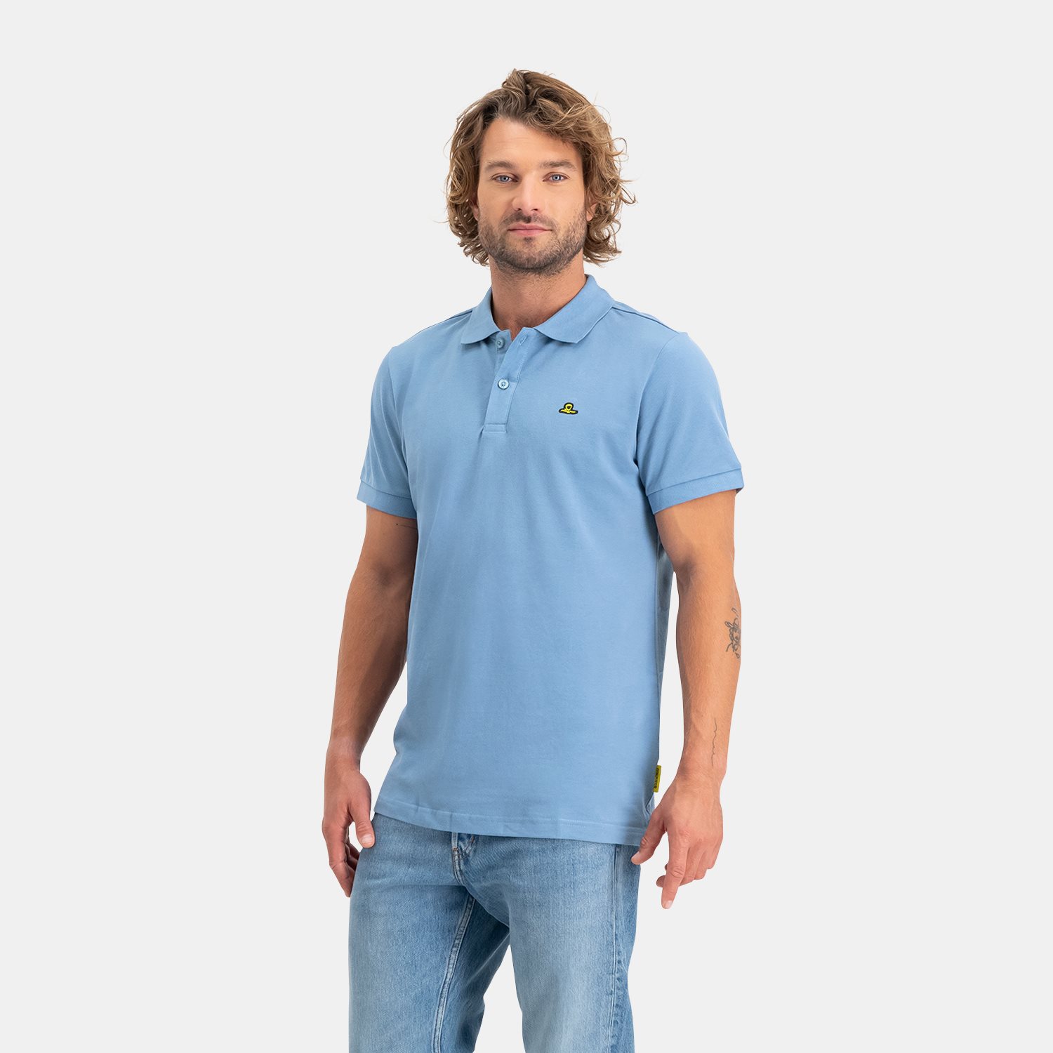 Polo Piqué Heren | Steel Blue…