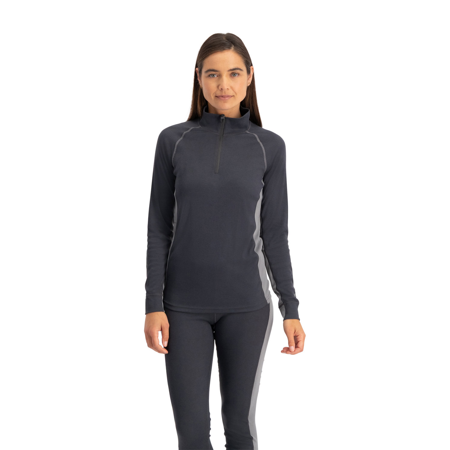 Zip Neck Thermoshirt Dames | Grijs | M